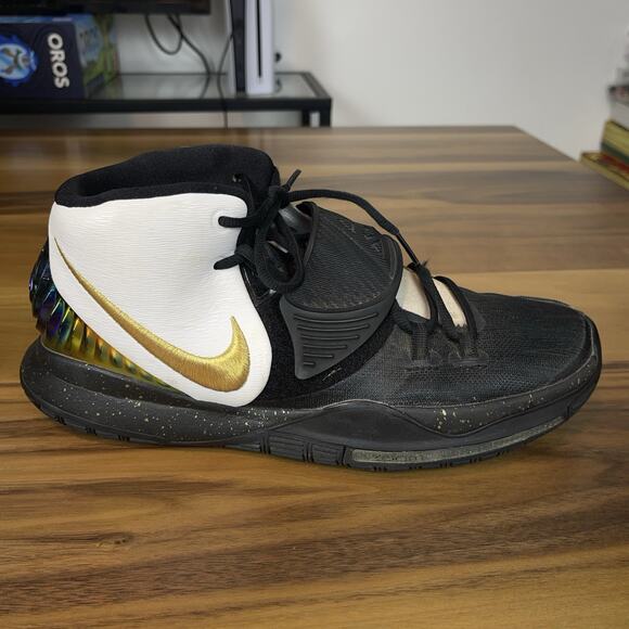 Nike Kyrie 6 Black White Gold Iridescent All Seeing Eye Sneakers Mens 11 Rare main image 9